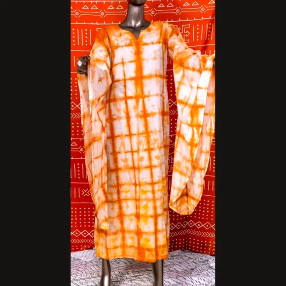 Goddess Dye Dresses | Tie Dye Bell Sleeves Goddess Queen Festival Dress | Color: Tan/White | Size: Xl | Lunastar8888's Closet
